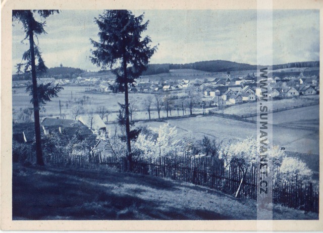 Chudenice od východu 40. léta 20. století, foto Dr. Šetka
