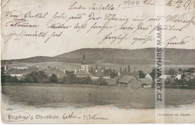 Chudenice od severozápadu, 1900
