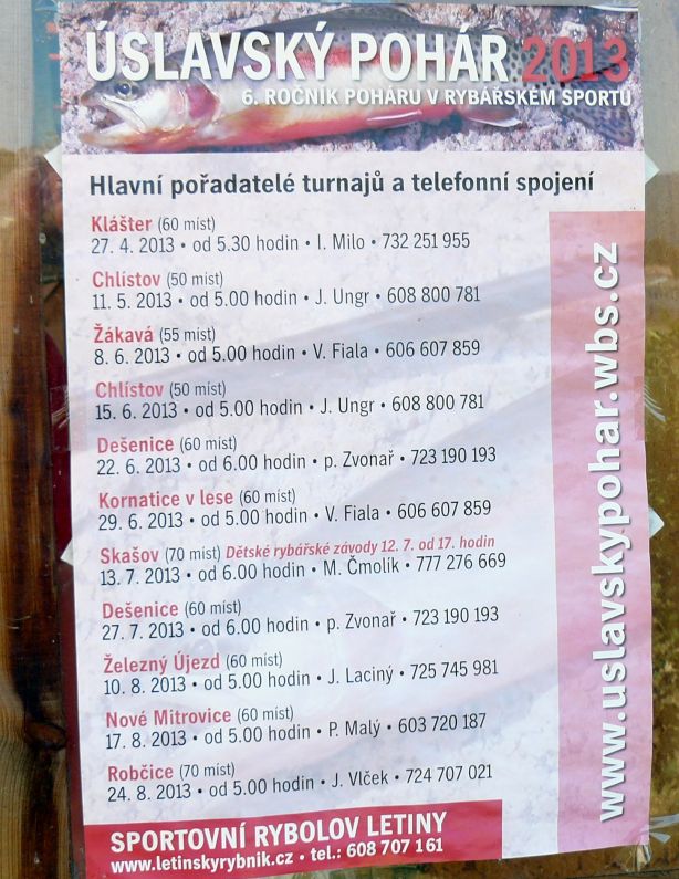 Rozpis Úslavského poháru 2013
