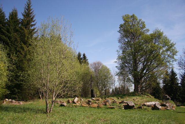 Knížecí Pláně (Fürstenhut), místo bývalého kostela
